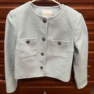 Christian LaCroix light blue tweed blazer